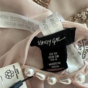 Nasty Gal Blush Dress with Pearl Accents